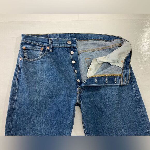 Levi’s Jeans Men’s 36x34 Blue Denim 501 XX Button Fly Straight Leg Classic - Picture 6 of 14
